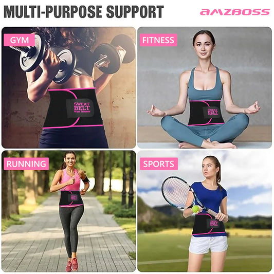 Kartopia Sweat Slim Belt for Men & Women for Fat Loss, Stomach Shaping & Workout Support | Adjustable Waist Trainer Sauna Belt for Gym, Yoga & Daily Use