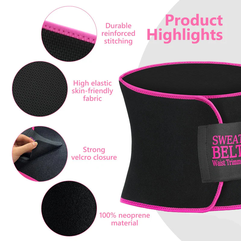 Kartopia Sweat Slim Belt for Women for Fat Loss, Stomach Shaping & Workout Support | Adjustable Waist Trainer Sauna Belt for Gym, Yoga & Daily Use