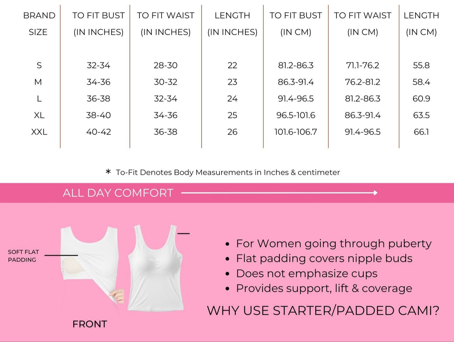 Women's Loose Cami with Built-in Tank Top (Pack of 2)