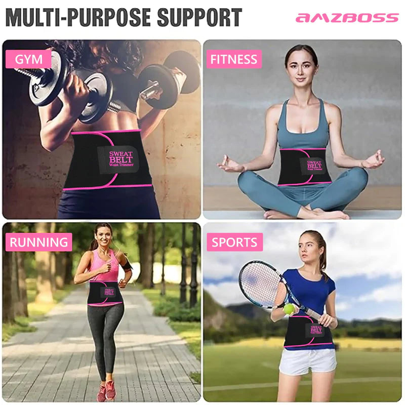 Kartopia Sweat Slim Belt for Men & Women for Fat Loss, Stomach Shaping & Workout Support | Adjustable Waist Trainer Sauna Belt for Gym, Yoga & Daily Use