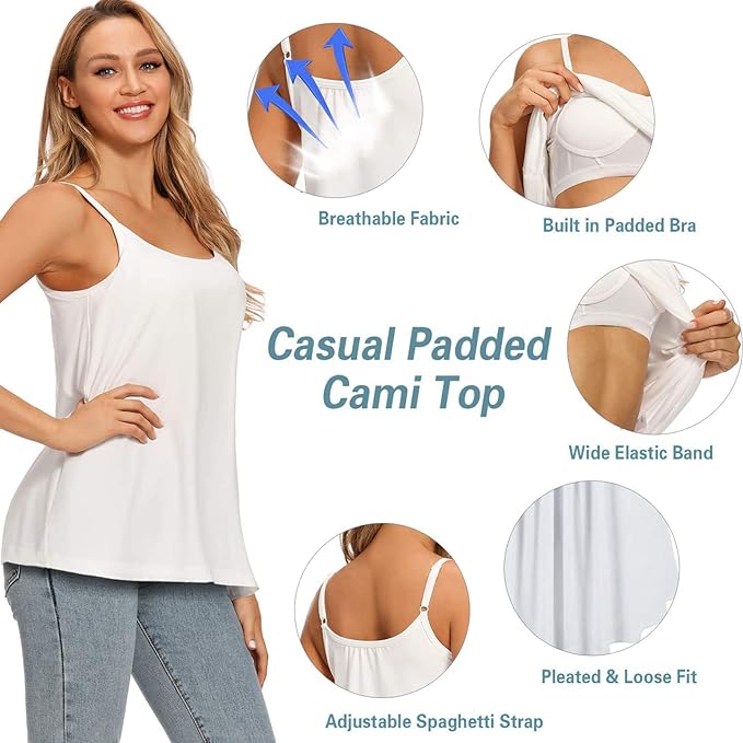 Women's Loose Cami with Built-in Tank Top (Pack of 2)
