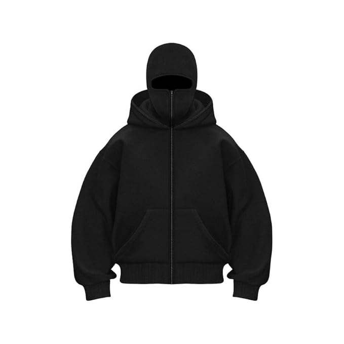 Winter Balaclava Zipper Heavyweight Ninja Hoodies for Men&Women